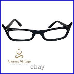 1950S Vintage Eyeglasses Made In France Unknown Brand Black Frame Unusual