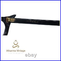 1950S Vintage Eyeglasses Made In France Unknown Brand Black Frame Unusual