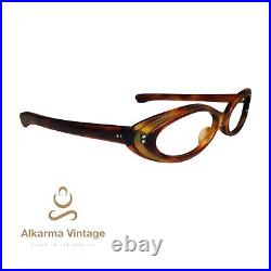 1950S Vintage Eyeglasses Made In France Unknown Brand Oval Frame Multi Color