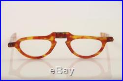 1950/60s Vintage Folding Pierre Cardin/Meyro Orange Tortoise Reading Eyeglasses
