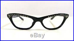 1950's UNSIGNED CAT EYE frame France black glasses fashion