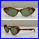 1950’s Vintage Cat Eye Sunglasses France Made Tortoise Green Rare Style Mint