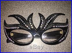 1950s France Black Cat Eye Rhinestone Vintage Eyeglasses