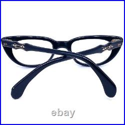 1950s NOS Pin Up Cateye Frames, Black With Rhinestones And Adornements, Elegant