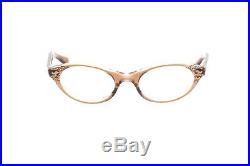 1950s cat eye eye glasses brown crystal in 46-20mm Nanette Decor, Selecta EG23