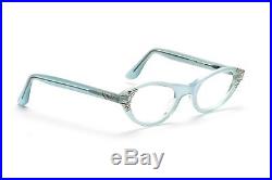 1950s cateye eyeglasses Selecta, Nanette in Velvet Blue with strass 46-22mm EG 5