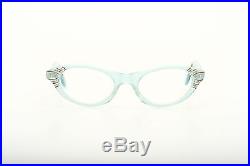 1950s cateye eyeglasses Selecta, Nanette in velvet blue with strass 46-20mm