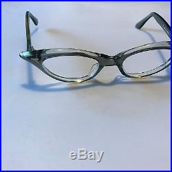 1950s pointy cateye eyeglasses by Selecta Mod Anette smoke crystal Clear Vintage
