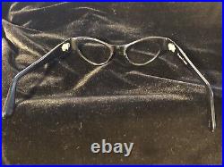 1960s Frame France Black Cat Eye Frames Pearly & Rhinestones