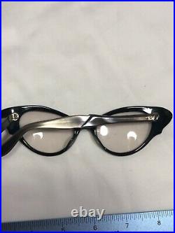1960s RAUBERT MADE IN FRANCE GREY LUCITE CAT EYE GLASSES EXCELLENT CONDITION