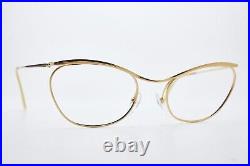 1960s vintage Double Gold Laminate eyeglasses NYLOR Golden glasses Cat-Eye Frame