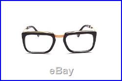 1960s vintage combo eyeglasses by Selecta, Mod. Manager 12kt GF Black 52-22mm