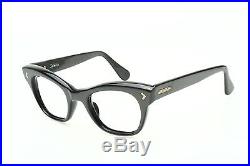 1960s vintage eyeglasses SELECTA Mod EXCELSIOR charcoal extrude, 46-24mm EG 1-3
