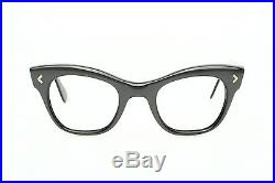 1960s vintage eyeglasses SELECTA Mod EXCELSIOR charcoal extrude, 46-24mm EG 1-3