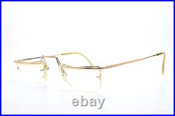 1980s vintage gold eyeglasses LOGO PARIS 0808 golden frame golden eyeglasses