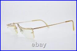 1980s vintage gold eyeglasses LOGO PARIS 0808 golden frame golden eyeglasses