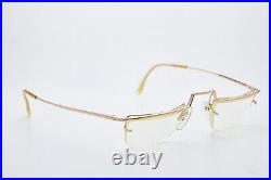 1980s vintage gold eyeglasses LOGO PARIS 0808 golden frame golden eyeglasses