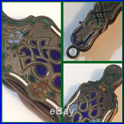19th C. French Sterling silver Lorgnette Opera Glass Cloisonné-$30 OFF Free Sh