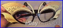 70s/80s vtg nos FRENCH EYEGLASS FRAMES Gold Jeweled Swans HUGE OUTRAGEOUS UNUSED
