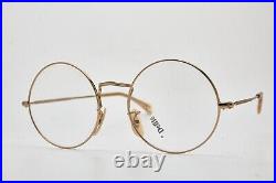 80 Vintage Eyewear DEFILE OPTIC PIPER 57 48-20 Gold Metal Frame Round Hipster
