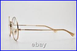 80 Vintage Eyewear DEFILE OPTIC PIPER 57 48-20 Gold Metal Frame Round Hipster
