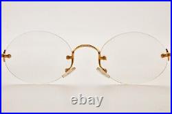 80's Vintage GRASSET G-METAL GLASS F10 Rimless Metal Frame Eyewear Eyeglasses