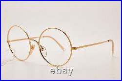 80's Vintage GRASSET G-METAL ZOUZOU 50 Round Gold Metal Frame Eyewear Eyeglasses