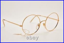 80's Vintage GRASSET G-METAL ZOUZOU 50 Round Gold Metal Frame Eyewear Eyeglasses