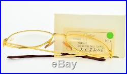 80s Vintage CARTIER Eye Frame Romance L. C 22ct Gold-Plated 54-16 130 Small NOS