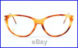 90s Vintage CARTIER Combinees Eyeglasses mod. Eclat Marbled Honey 53-15 135 NOS