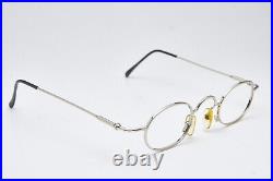 90s Vintage goggles steampunk eyeglasses MOTTES LUNETTES Silver Oval eyeglasses