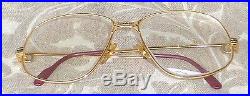 Authentic Vintage Large Cartier Paris Logo 20kt Gold Eye Glasses Frame 59-16