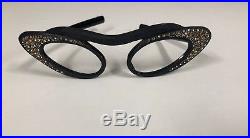 Amazing and rare Vintage Cat Eye 60s Frames in Black with Stones