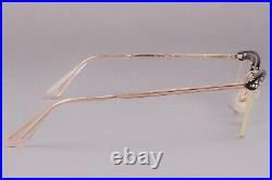 Amor France Vintage Gold Filled GF Jeweled Rhinestone Cat Eye Eyeglasses 130