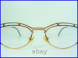 Amor, luxury eyeglasses, Gold plated, diamond, oval, frames, hyper vintage NOS