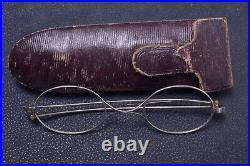 Antique +-1810 Oval Reading Glasses Spectacles Thin Frame No Elements