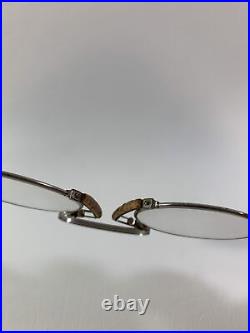 Antique 1880s Pince-nez Eyeglasses Steel Oval Frame And Cork Nose Rests