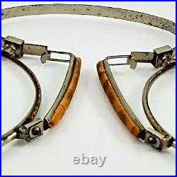 Antique 1880s Pince-nez Eyeglasses Steel frame & Cork Nose Rests