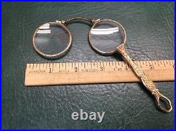 Antique French Made 14K Yellow Gold Lorgnette or Folding Opera Glasses 25.6 g