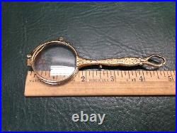 Antique French Made 14K Yellow Gold Lorgnette or Folding Opera Glasses 25.6 g