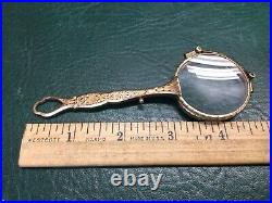 Antique French Made 14K Yellow Gold Lorgnette or Folding Opera Glasses 25.6 g