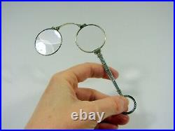 Antique French Sterling Silver Napoléon III Lorgnette Eye Glasses Marks