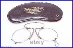 Antique Pinch, Pince Nez Glasses Spectacles App. +3 Diopter Reading