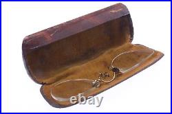 Antique Pinch, Pince Nez Reading Nose Glasses Gold Colored App. +1.5 Diopter