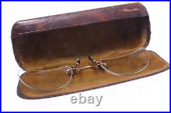Antique Pinch, Pince Nez Reading Nose Glasses Gold Colored App. +1.5 Diopter
