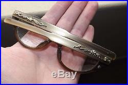 Antique SOLID 10K YELLOW GOLD Accented Art Deco French Cat Eye Eyeglasses RARE