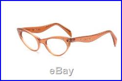 Autehntic 1950s cateye eyeglasses by SELECTA Mod SUZETTE brown Decor 44-22mm EG2