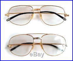 Auth Cartier 18k Santos Vendome Eyeglasses Sunglasses