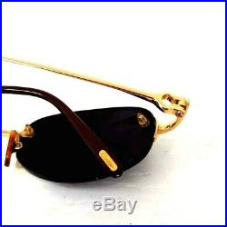 Auth Cartier Gold Plated Vintage Eyeglasses/Sunglasses Frame Size 19 Temple 135