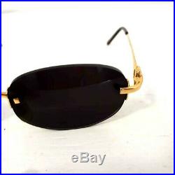 Auth Cartier Gold Plated Vintage Eyeglasses/Sunglasses Frame Size 19 Temple 135